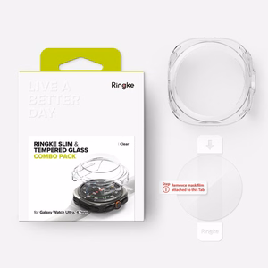 Ringke Slim & Tempered Glass Case + Glass Set for Samsung Galaxy Watch Ultra 47mm - Transparent