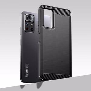 Carbon Case Joustava kansi Hylsy Xiaomi Redmi Note 11 musta