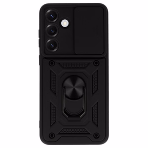 Slide Camera Armor Suojakuori Samsung Galaxy S25:lle musta