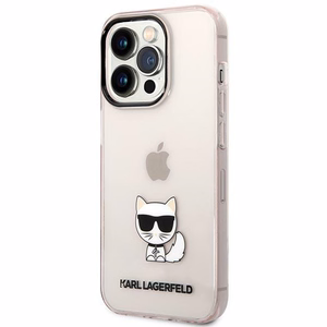 Karl Lagerfeld KLHCP14LCTTRI iPhone 14 Pro 6.1 "kovakotelo vaaleanpunainen / vaaleanpunainen läpinäkyvä Choupette Body