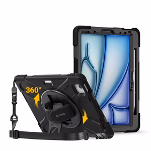 Crong Defender Plus -järeä suojakuori seuraaville malleille: iPad Air 11″ (M2/M3/M4, 2024–2026), iPad Air 10,9″ (4./5. sukupolvi) ja iPad Pro 11″ (2021/2022), musta