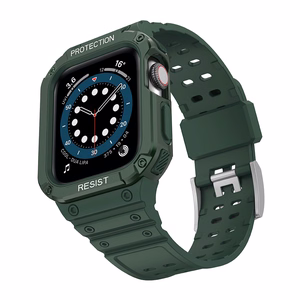 Protect Strap Band Apple Watch 38/40/41mm panssaroitu kotelo hihna - vihreä