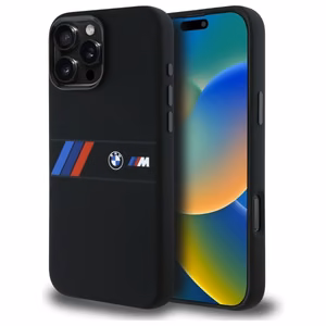 BMW Silikoninen Middle Stripe MagSafe suojakuori iPhone 16 Pro Max:lle - musta