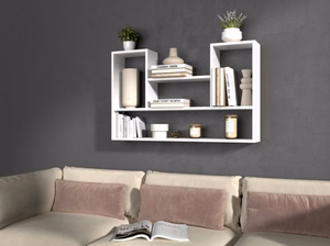 BILBAO 4P ripustettava hylly 100x16x60 cm, valkoinen