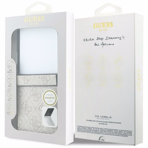 Vaaleanpunainen Guess 4G Classic MagSafe -suojakuori Samsung Galaxy Z Flip8 -puhelimelle