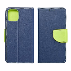 Flip-suojakuori Samsung A57:lle Fancy Book laivastonsininen / lime