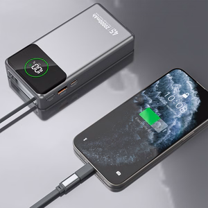 Dudao K31 Pro 45W 20000mAh Power Bank with Built-in Retractable USB-C Cable - Gray