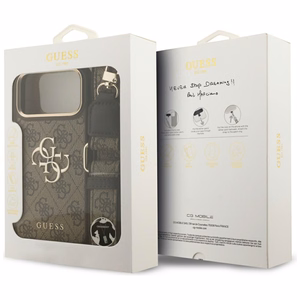 Guess 4G Big 4G Classic Logo Big Strap Metal Buttons -suojakuori iPhone 17 Pro Max - ruskea