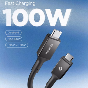 Spigen EB10020CC USB-C Kaapeli 100W 200cm - Musta