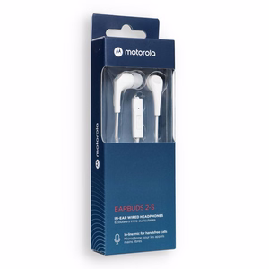 Langalliset kuulokkeet jack mikrofonilla 3,5mm MOTOROLA Ear Buds 2-S valkoinen