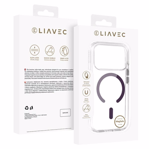 Liavec Pure -suojakuori kameran ohjauspainikkeella mallille iPhone 18 Pro/17 Pro, violetti