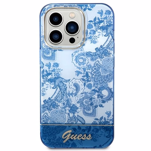 Guess GUHCP14LHGPLHB iPhone 14 Pro 6.1" sininen/sininen kovakotelo Porcelain Collection