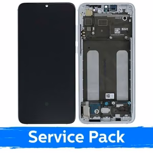 LCD-näyttö yhteensopiva Xiaomi Mi 9 Lite kehyksellä / Pearl White / (Service Pack)