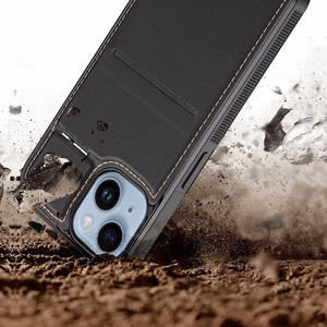 3in1 Lompakko-Suojakuori jalustalla iPhone 14 Plus:lle MagSafe RFID-suojaus Dux Ducis Rafi Mag - musta