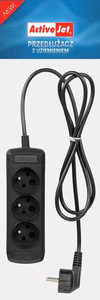 Activejet 3GNU – 3-pistorasiainen jatkojohto, 1.5 m johto, musta (3GNU_-_1,5M_-_C)
