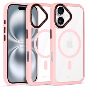 Liavec Hybrid Magsafe Clear Case for Iphone 16 light pink