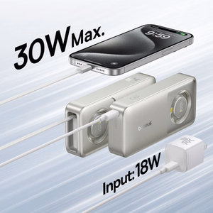 Powerbank Baseus OS Free2Pull 10000mAh 30W +kaapeli (harmaa)
