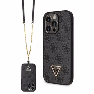 Guess GUHCP14LP4TDSCPK Suojakuori iPhone 14 Pro:lle - musta Crossbody 4G Metal Logo