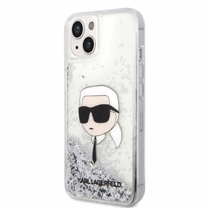 Karl Lagerfeld KLHCP14MLNKHCH iPhone 14 Plus 6.7" hopeinen/hopeinen kovakuori Glitter Karl Head