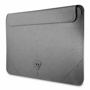 Guess Saffiano Triangle Logo suojakuori 16 tuuman kannettavalle - hopeinen