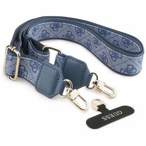 Guess 4G Strass Logo & Big Strap Metal Buttons MagSafe suojakuori iPhone 17 - sininen