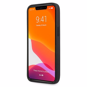 AMG AMHCP13XGSEBK iPhone 13 Pro Max 6,7" tšarny/musta kovakotelo Nahka kohokuvioitu linjat