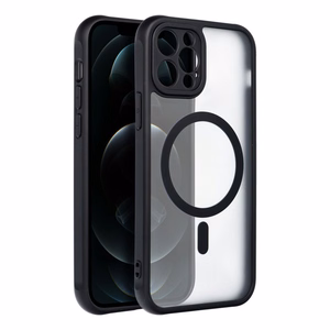 Suojakuori iPhone 12 PRO:lle Full Matte Mag Cover yhteensopiva MagSafe musta