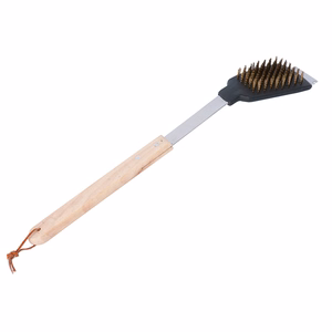 BBQ grill-cleaning brush with scraper, 44 cm