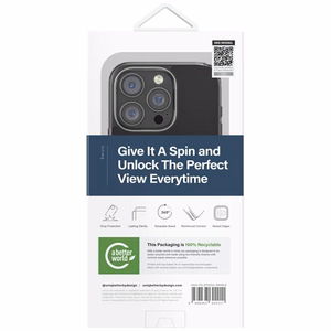 Uniq Swivix 360 Pyörivä Jalusta Suojakuori iPhone 16 Pro:lle - Musta