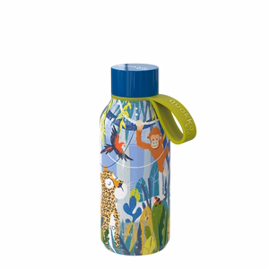 Quokka Solid Kids with Strap -termospullo ruostumattomasta teräksestä, 330 ml, Jungle
