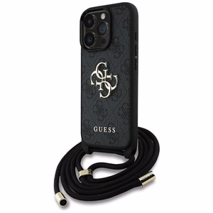 Guess suojakuori iPhone 16 Pro:lle GUHCP16LP4GMGCRK (CBDY PU 4G Big Logo W/Cord Strap) - musta