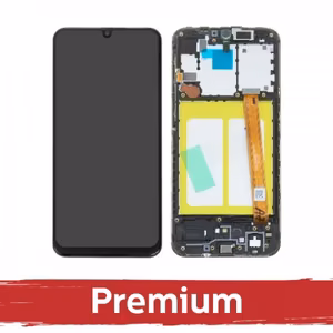 LCD-näyttö, yhteensopiva Samsung A202 A20e kanssa, musta, kehyksellä, OEM