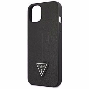 Guess GUHCP13SPSATLK iPhone 13 mini 5,4 "musta / musta kovakotelo SaffianoTriangle Logo