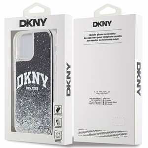 DKNY Liquid Glitter Big Logo Suojakuori iPhone 12 Pro/12:lle - musta