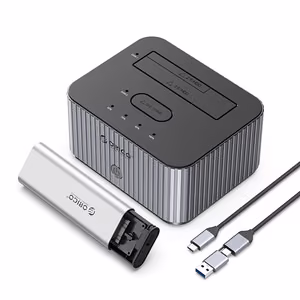 Orico IT28E-C 2-Disk Docking Station with M.2 NVME 2.5"/3.5 HDD/2.5" SSD Clone Function - Gray