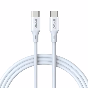 BWOO kaapeli USB-C - USB-C 2m 60W ABS + TPE valkoinen