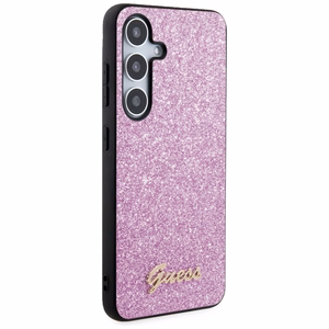 Guess Glitter Script Suojakuori Samsung Galaxy S24+:lle - violetti