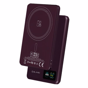 Blavec BJ-03 5000 mAh erittäin ohut magneettinen MagSafe-varavirtalähde, 7,8 mm, USB-C, 22,5 W, 3-in-1 (PBBJ03-MC5O) (väri: violetti; alumiinirunko)