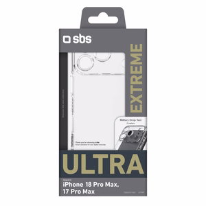 Extreme Cover X2 -suojakuori iPhone 18 Pro Max -mallille, läpinäkyvä