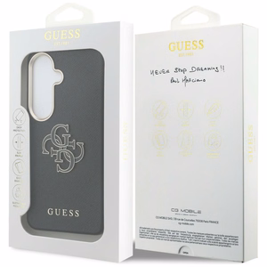Guess suojakuori Grained Big 4G Metal Logo Samsung Galaxy S26:lle musta