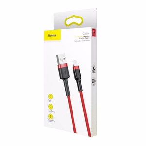 Baseus Cafule USB Lightning -kaapeli 2,4A 0,5m punainen