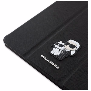 Karl Lagerfeld Saffiano Magneettinen Karl & Choupette iPad Pro 11" 2024 Book Cover Suojakuori - Musta