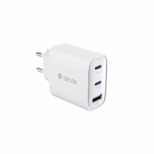 Devia Extreme PD GaN 65W Seinälaturi 2x USB-C 1x USB valkoinen + USB-C - USB-C kannettavan tietokoneen kaapeli