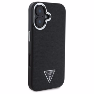 Guess Grained Triangle MagSafe Suojakuori iPhone 16:lle - Musta
