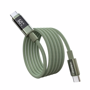 Choetech XCC-1068 PD 60 W USB-C - USB-C kaapeli näytöllä 1,2 m - vihreä