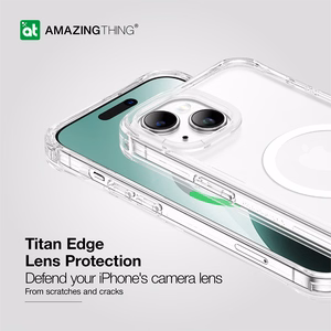 Amazing Thing Titan Edge Mag Suojakuori 15FT IP156.7TEMCL iPhone 15 Plus:lle läpinäkyvä