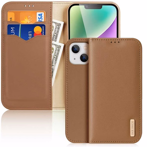 Dux Ducis Hivo -lompakkokotelo RFID-suojalla iPhone 15 Plus - ruskea
