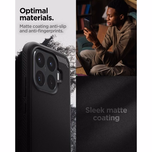 Spigen Rugged Armor -suojakuori Xiaomi 17T Prolle, mattamusta