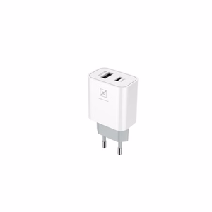 Seinälaturi MX ALFA 20W PD+QC, USB-A+C valkoinen TTT