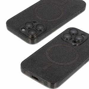 Glitter MagSafe Suojakuori iPhone 12 Pro:lle musta kirkas